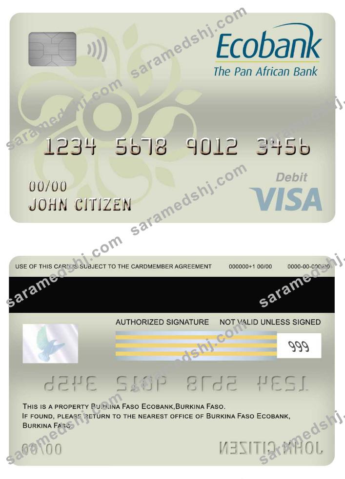 Burkina Faso Ecobank bank visa debit card